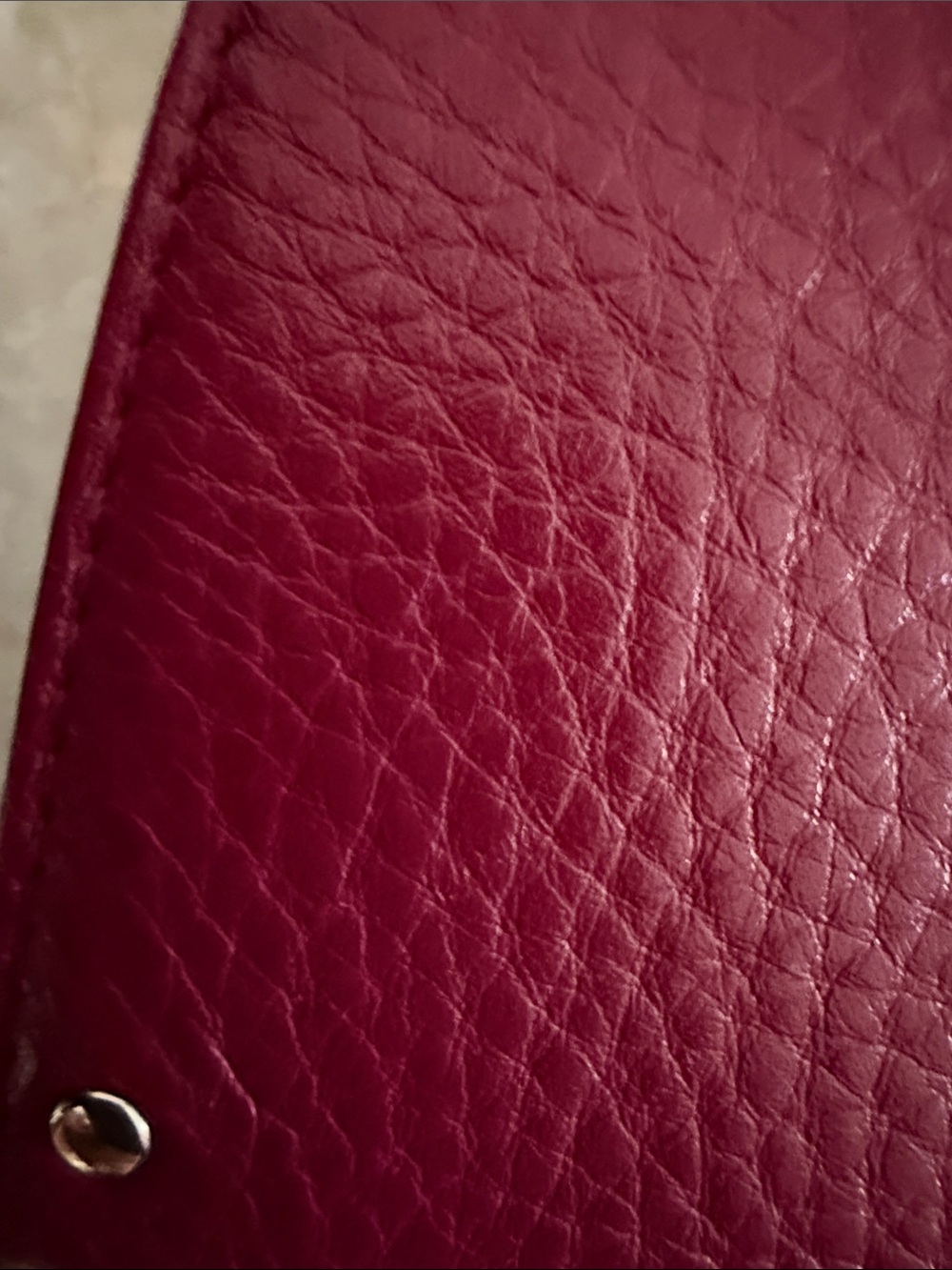 Salvatore Ferragamo Authentic Wine Red Burgundy Pebbled Leather Wallet - Picture 6 of 13